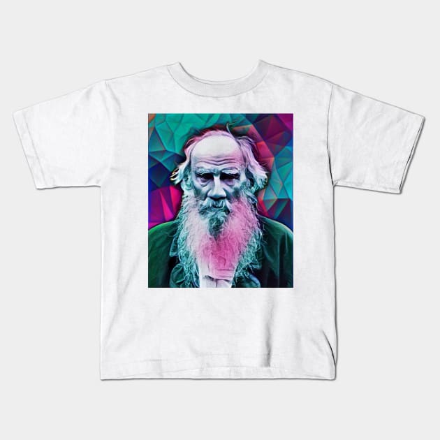 Leo Tolstoy Portrait | Leo Tolstoy Artwork 2 Kids T-Shirt by JustLit